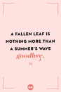 <p>A fallen leaf is nothing more than a summer’s wave goodbye.</p>