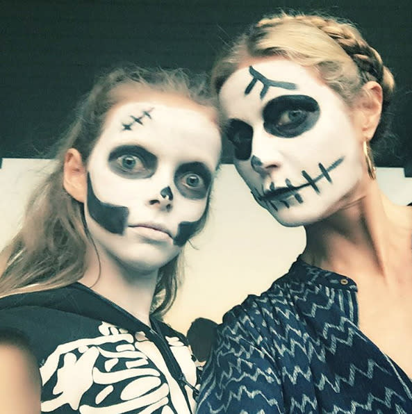 We already knew these two looked alike on a normal day, but Gwyneth Paltrow and Apple Martin apparently scare alike on Halloween, too. (Instagram)