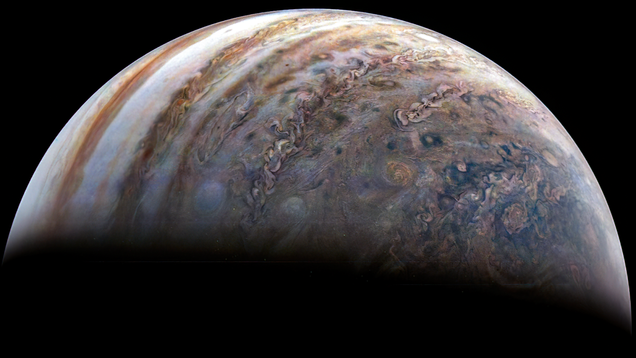  An image of Jupiter captured by JunoCam during the mission's 48th flyby. 