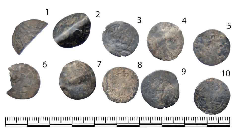 Medieval coins made of silver