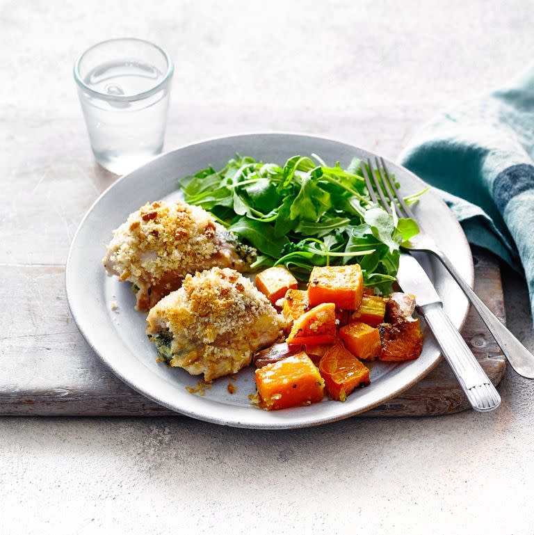 Stuffed Chicken Thigh Traybake - best traybake recipes 2022