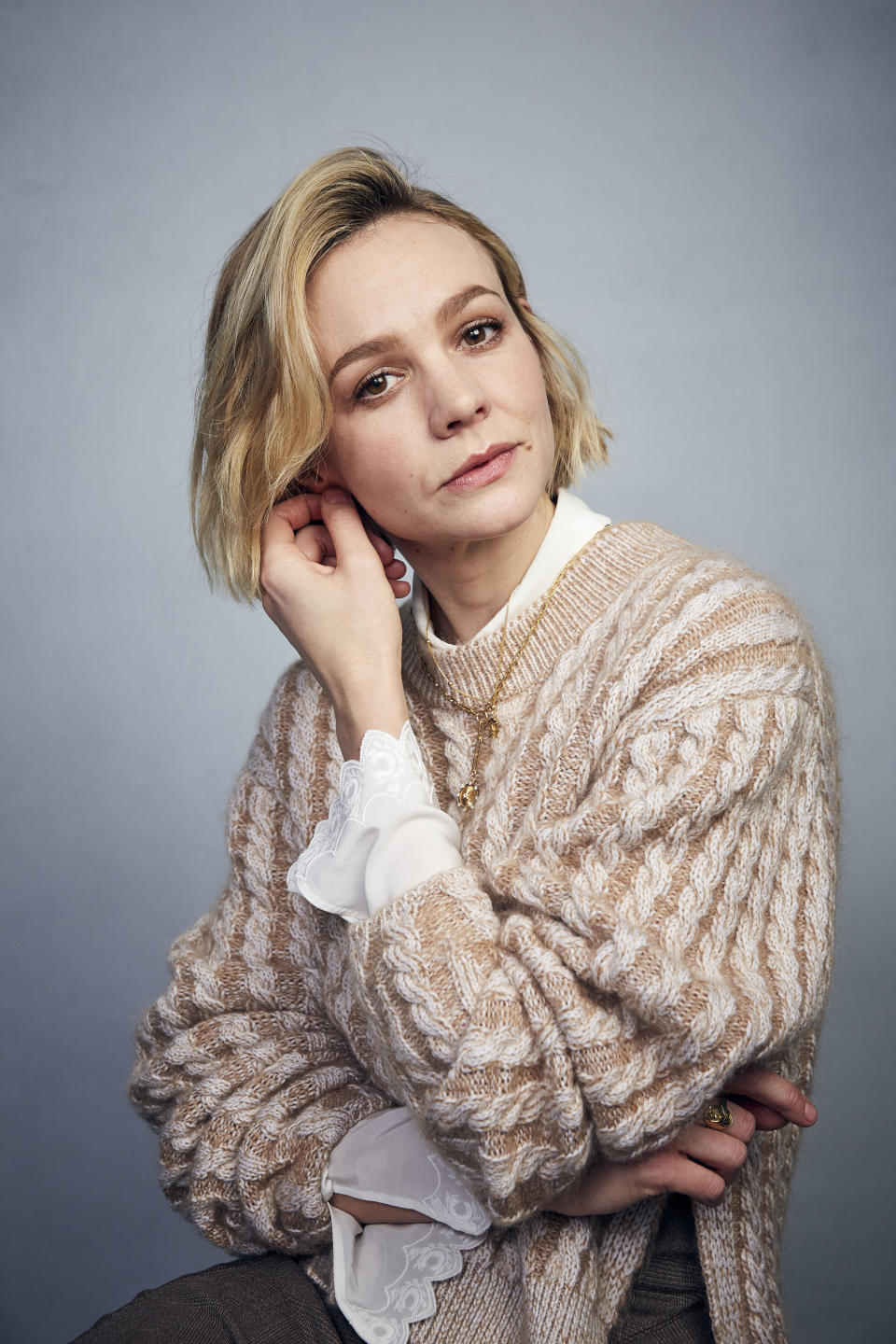 FILE - Carey Mulligan poses for a portrait to promote the film "Promising Young Woman" during the Sundance Film Festival in Park City, Utah on Jan. 25, 2020. The film is nominated for an Oscar for best picture and Mulligan is nominated for best actress. (Photo by Taylor Jewell/Invision/AP)