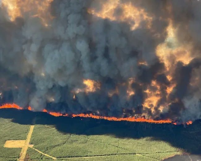 加拿大近來的野火導致好幾萬名居民撤離家園，大片土地化為焦土。(圖:推特)