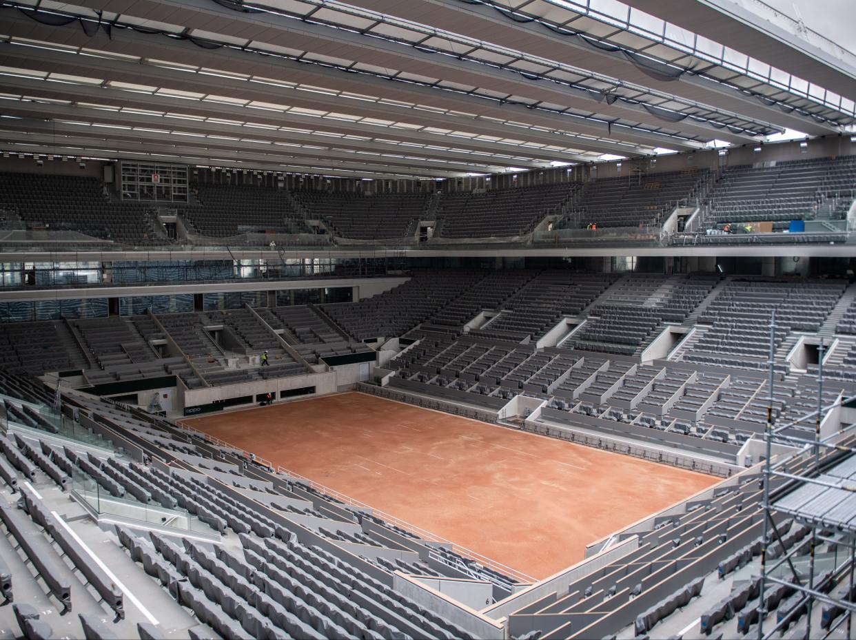 A retractable roof has been built over Philippe Chatrier and may well come in use this year (AFP via Getty Images)