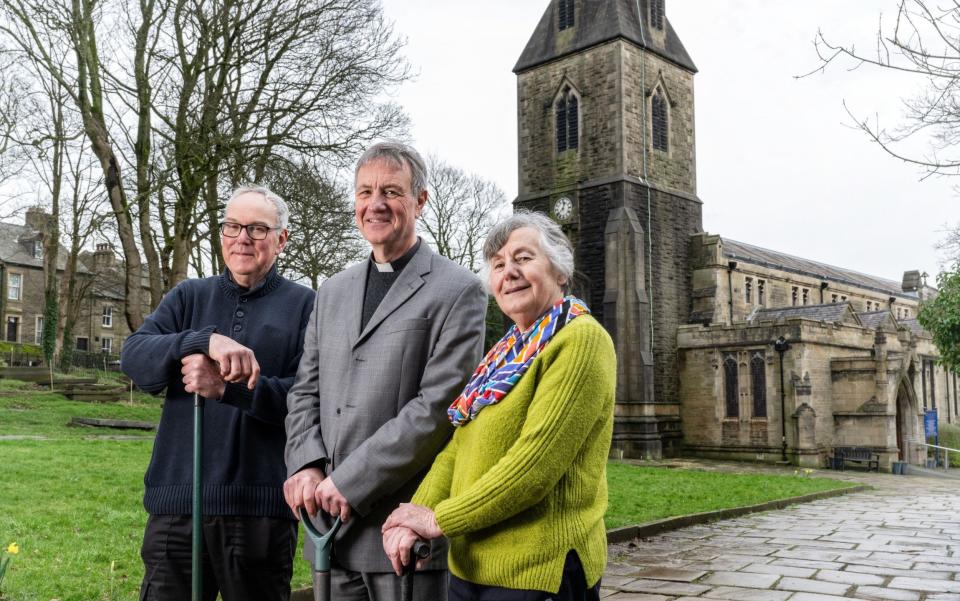 Eric Igo, the Rev Dr David Mundy and Barbara Fearnley have helped give new life to the land around the church