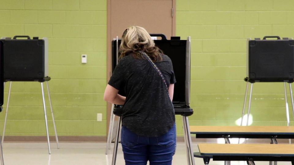 Voters cast their ballots during Kentucky’s Primary Election Day, Tuesday May 17, 2022 at the Fairway precinct in Lexington, Ky. Democrats and Republicans went go the polls to select candidates for the General Election in the fall.