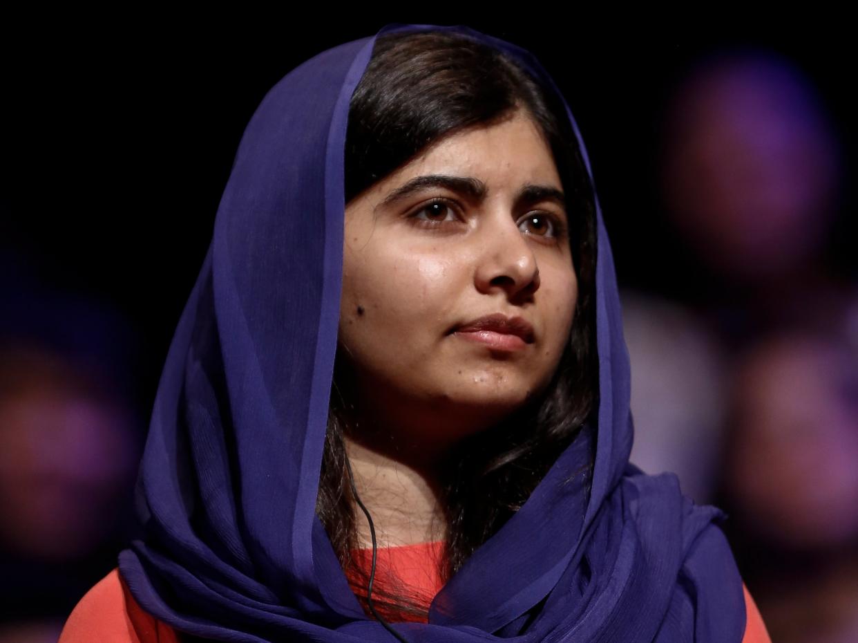 Malala Yousafzai attends an event about the importance of education and women empowerment in Sao Paulo, Brazil (AFP via Getty Images)