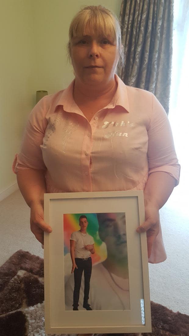 Gazette: Missed - Campaigner Julie Taylor with a photograph of her grandson Liam Taylor who died aged 19 after he was stabbed