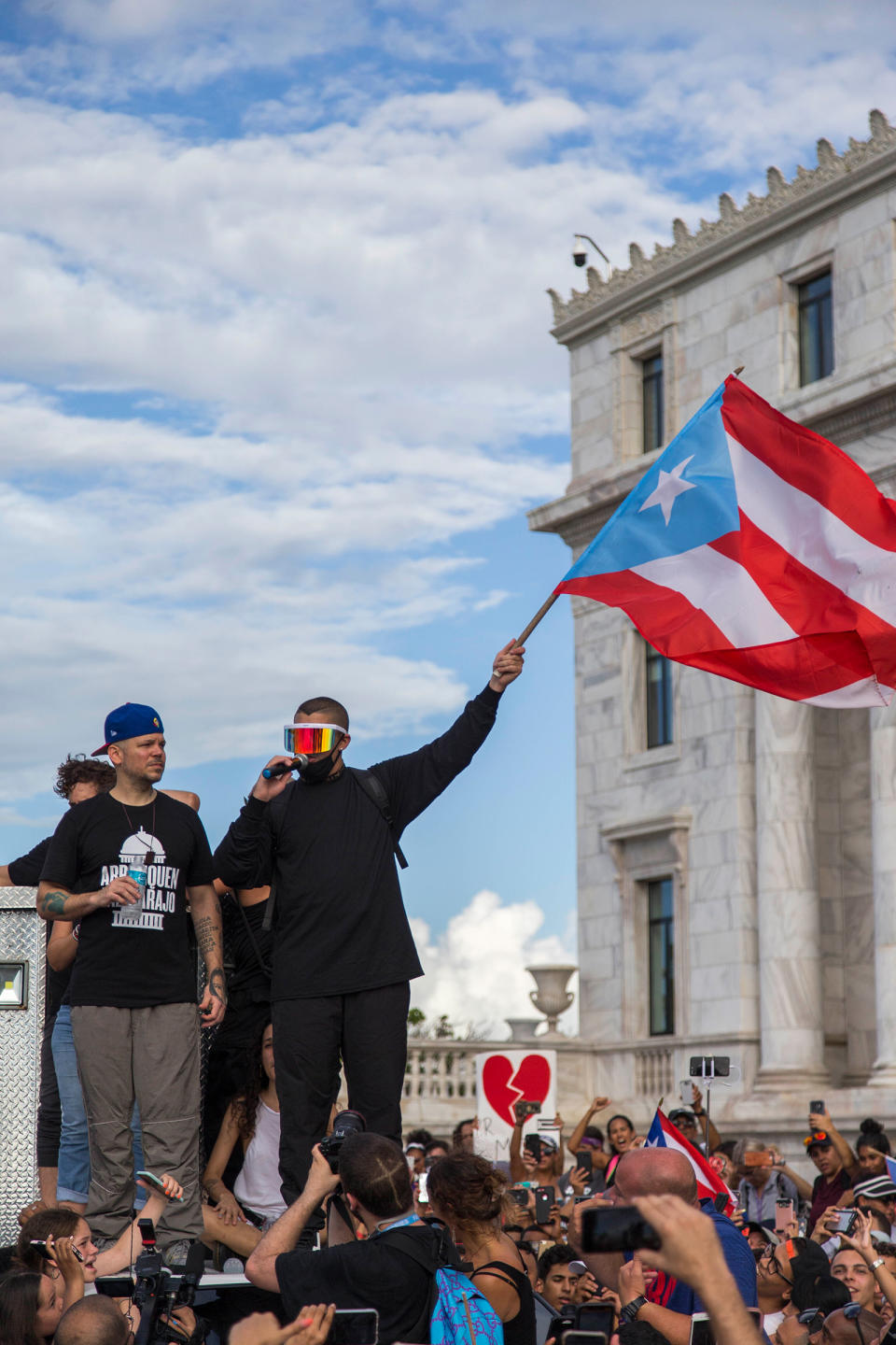 At a protest against Puerto Rico governor Rosselló in San Juan on July 17, 2019<span class="copyright">Copyright 2019 The Associated Press. All rights reserved</span>