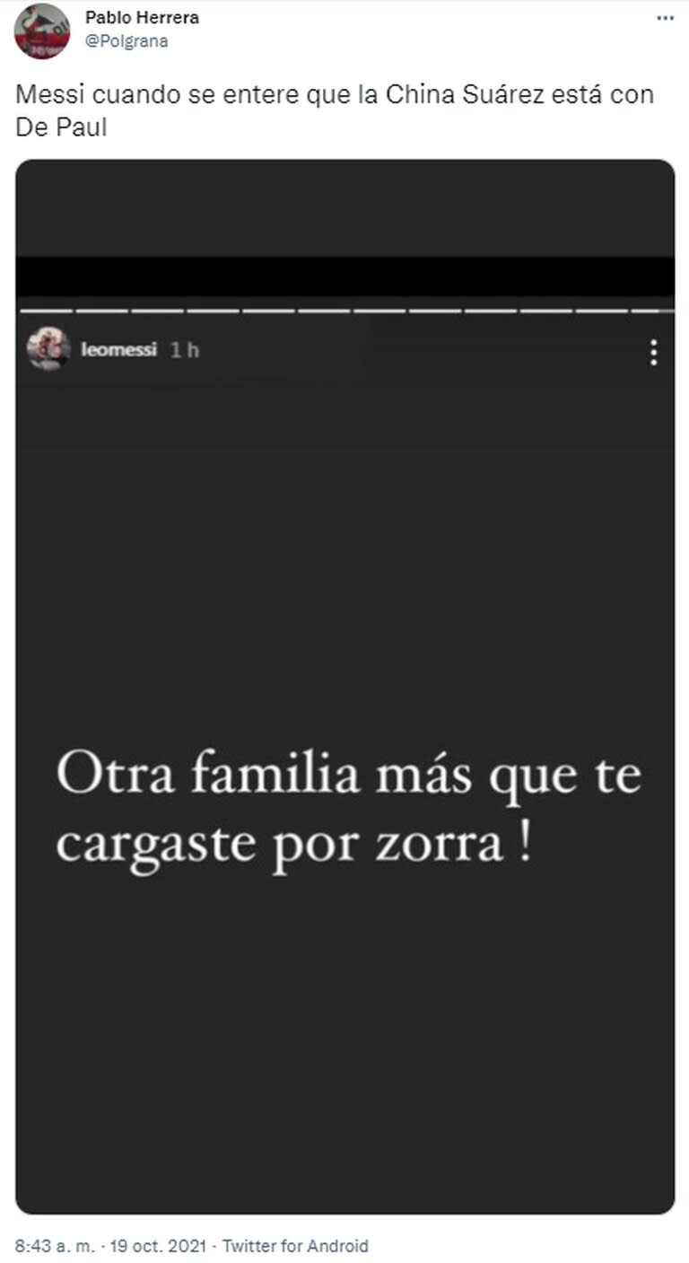 Los usuarios se divirtieron haciendo que Lionel Messi "publique" el contundente mensaje que posteó Wanda Nara y dio inicio al escándalo por su separación