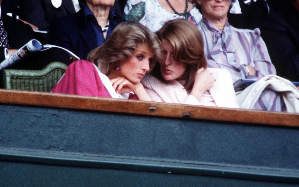 Diana, Princess of Wales watching tennis at Wimbledon with her sister, Jane  - PA Archive