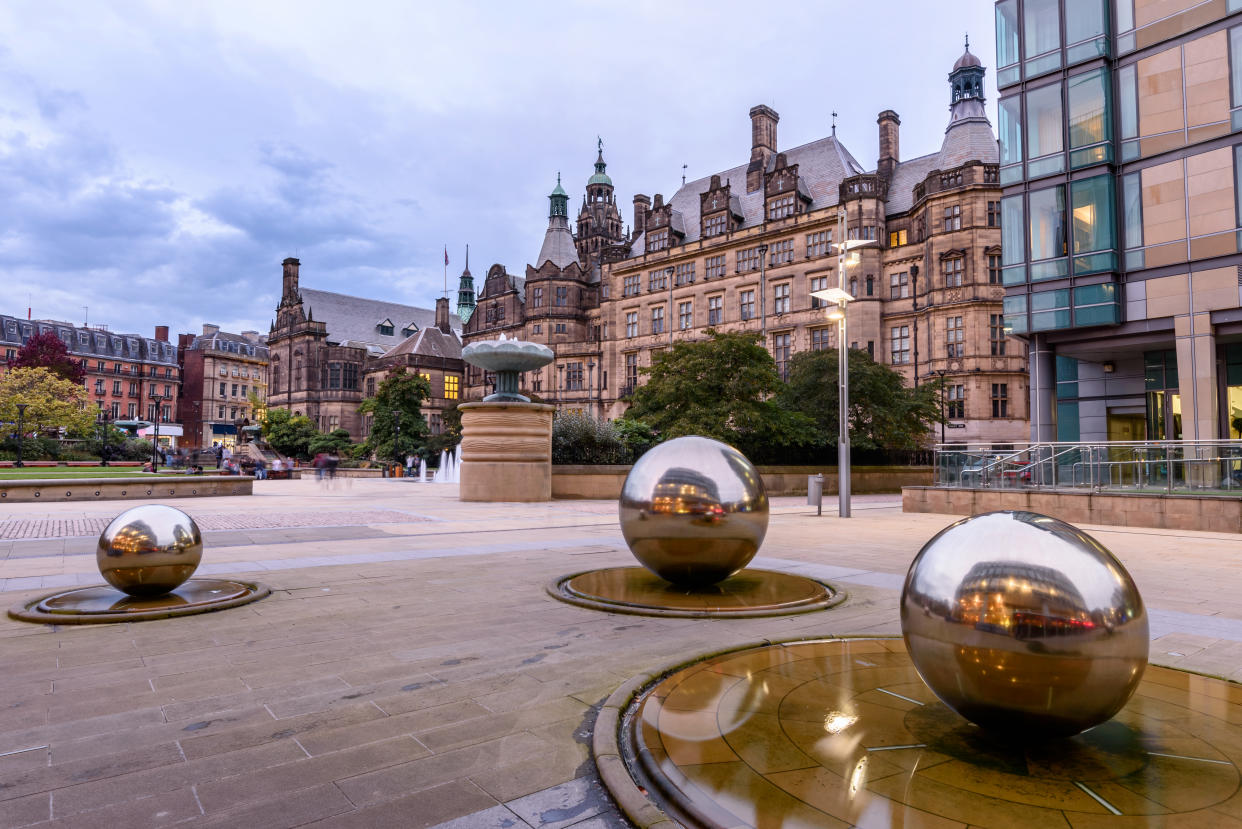 Millennium Square in Sheffield, England [Photo: Getty]