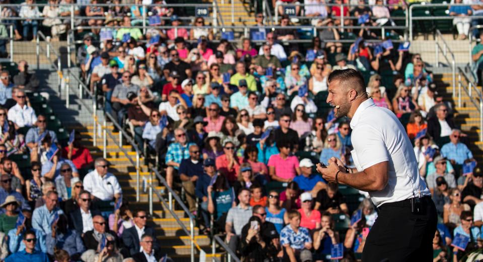 Tim Tebow was the keynote speaker for the second time in a row for the Southwest Florida Community Prayer Breakfast at Lee Health Sports Complex in Hammond Stadium on Thursday, May 2, 2024.