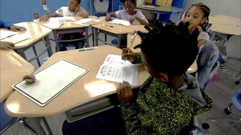 PHOTO: David practices phonics at Warrensville Heights Elementary School in Warrensville Heights, Ohio. (ABC News)