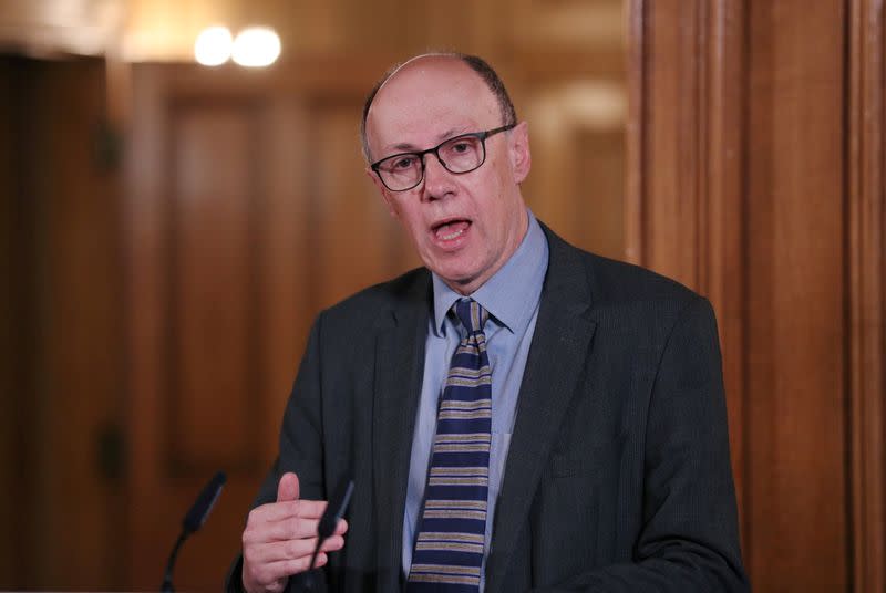 FILE PHOTO: National Medical Director of NHS England Stephen Powis gives daily address to nation on coronavirus in London