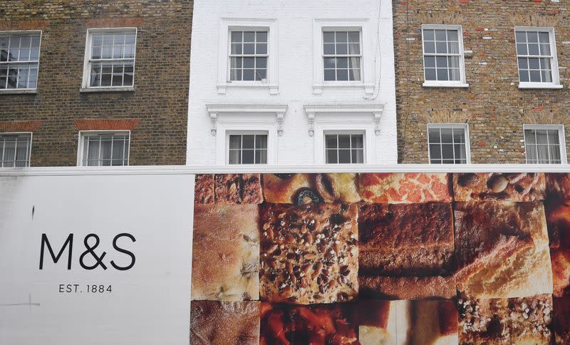 A Marks and Spencer lorry is seen parked for a delivery on a street in London