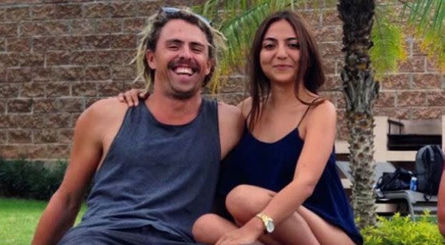 Missing surfer Adam Coleman and his girlfriend Andrea Gomez. Source: Facebook