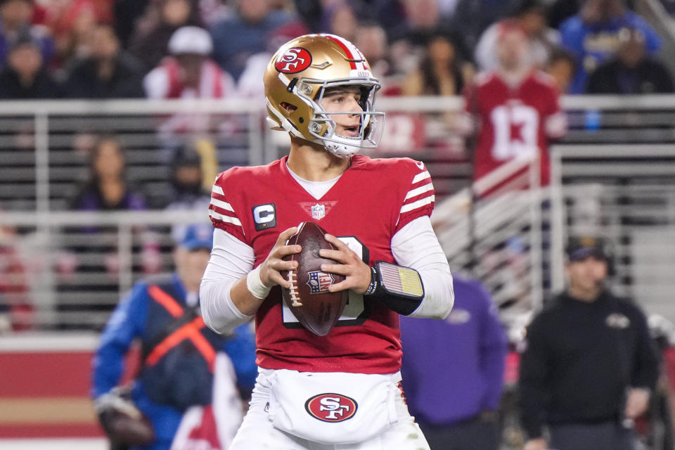 Brock Purdy #13 of the San Francisco 49ers. (Photo by Loren Elliott/Getty Images)