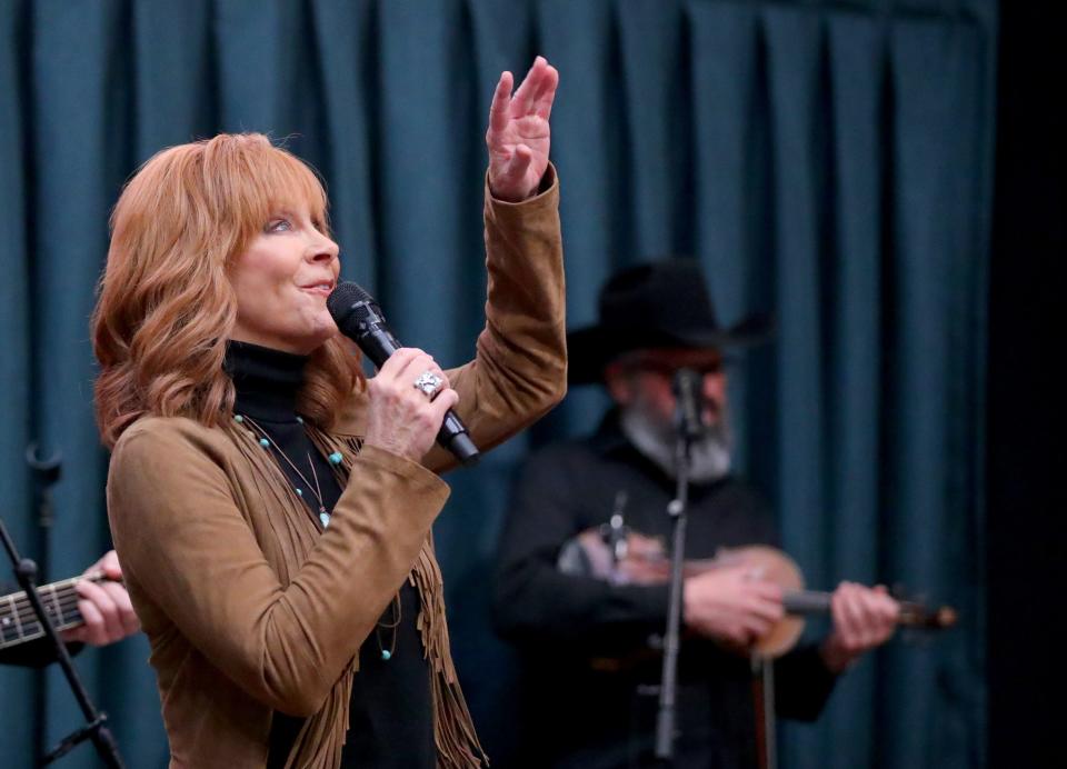 Reba McEntire performs Thursday during the grand opening of Reba's Place in Atoka.