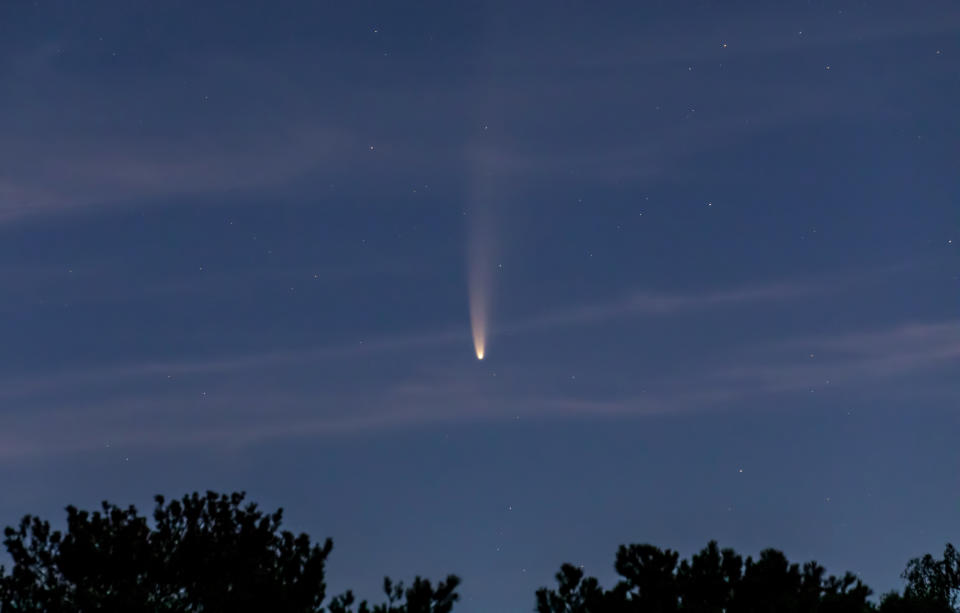 Comet Neowise passes over Ringwood, Hampshire on 12 July 2020. See SWNS story SWBRcomet. 