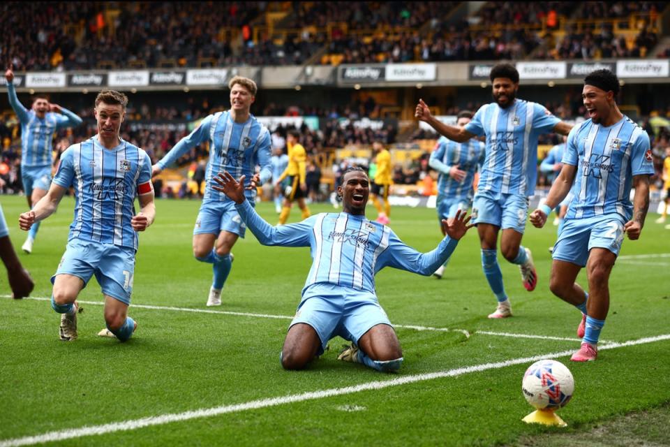 Haji Wright was Coventry’s hero against Wolves  (Getty Images)