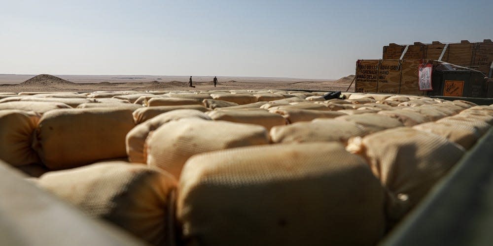 C-4, an explosive agent, was brought to the Udarri Range by U.S. Army Explosive Ordnance Disposal (EOD) Specialists from the 202nd Ordinance Company, Jan. 25, 2022 at Camp Buehring, Kuwait.