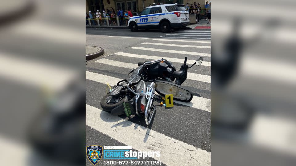 The suspected shooter's scooter is seen here. - NYPD