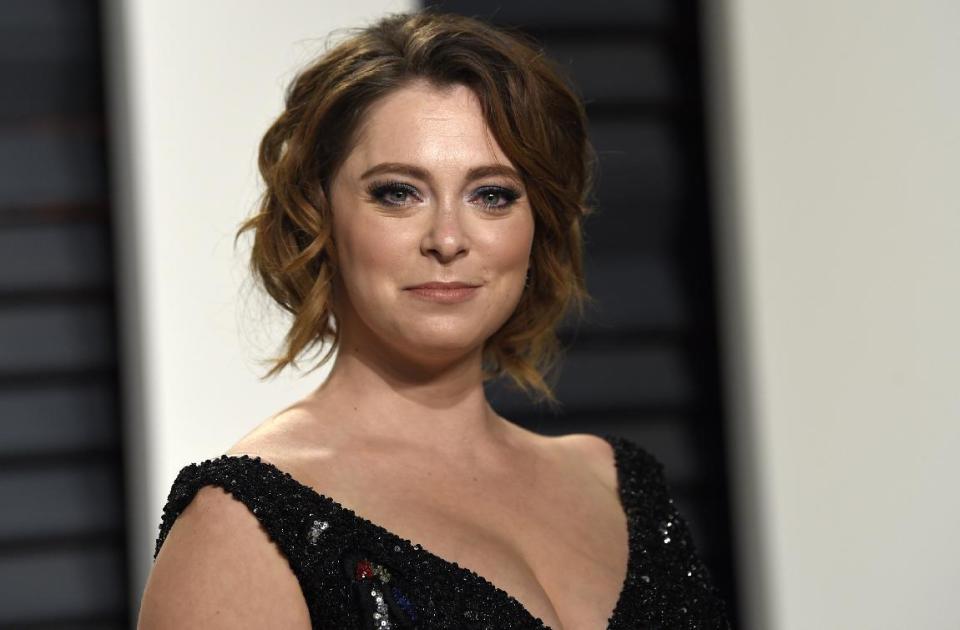 Rachel Bloom arrives at the Vanity Fair Oscar Party on Sunday, Feb. 26, 2017, in Beverly Hills, Calif. (Photo by Evan Agostini/Invision/AP)