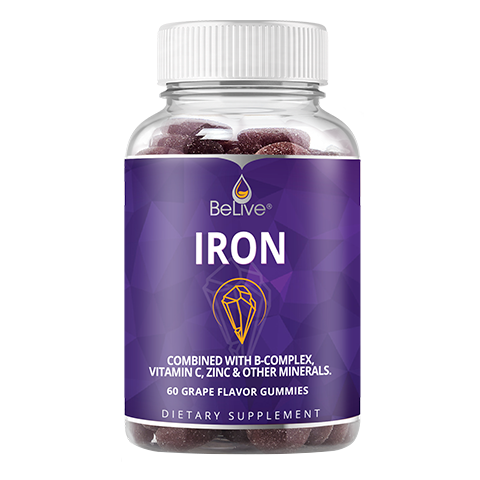 <p><a href="https://belivestore.com/products/iron-gummies-with-vitamin-c-biotin-zinc-vitamins-b-complex-for-kids-and-adults-helps-with-anemia-boosts-hemoglobin-improves-concentration-other-healthy-functions-60-grape-flavored-gummy" rel="nofollow noopener" target="_blank" data-ylk="slk:Shop Now;elm:context_link;itc:0;sec:content-canvas" class="link ">Shop Now</a></p><p>BeLive</p><p>belivestore.com</p>