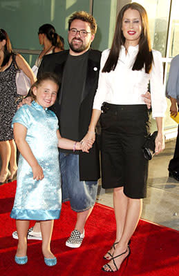 Director Kevin Smith and Jennifer Schwalbach with daughter Harley at the Hollywood premiere of The Weinstein Company's Clerks II