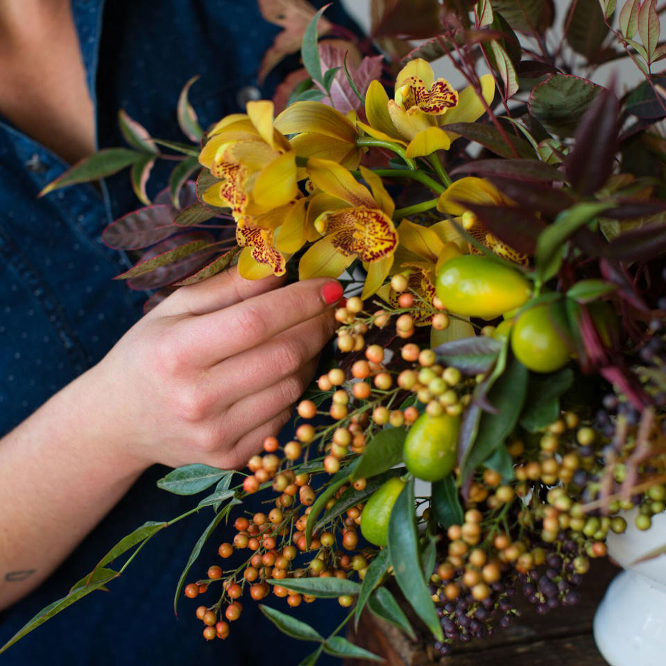 <p>Bring on the jewel tones for a rich fall centerpiece</p>