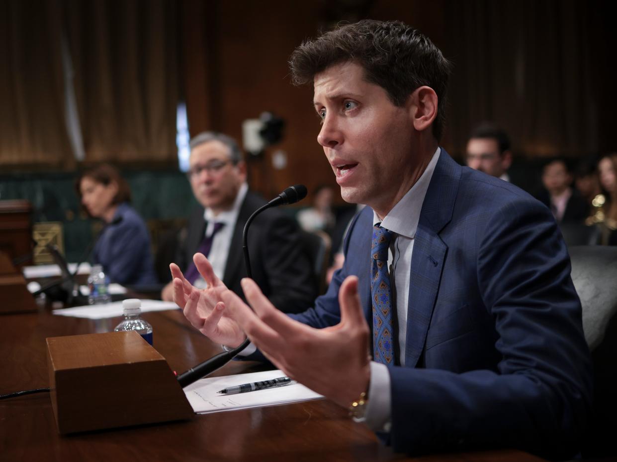 Sam Altman testifying before Congress in May 2023