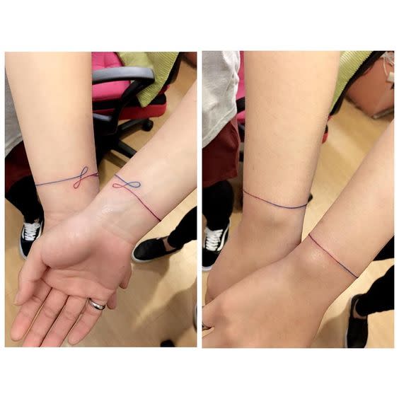 <p>Mit diesen simplen Armbändern bleibt man für immer miteinander verbunden.<br>(Foto: Instagram/@wei_ca) </p>