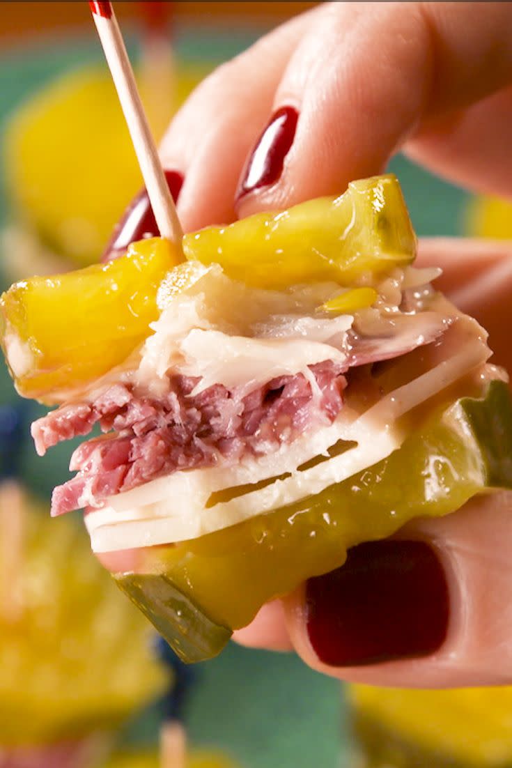 Reuben Pickle Bites