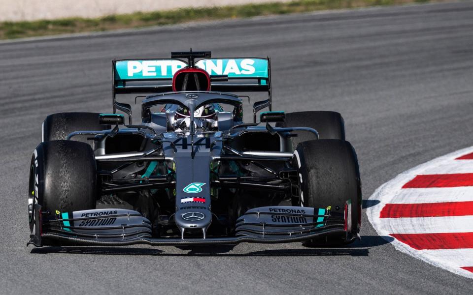 Lewis Hamilton driver of Mercedes in action during the Winter Test 2 of Formula One World Championship celebrated at Circuit de Barcelona on January 19, 2020 - Marc Gonzalez / AFP7 / Europa Press Sports via Getty Images