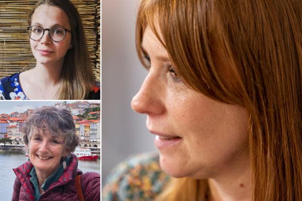 York Women's Counselling volunteers. Main image, Elizabeth. Top left, Chloe. Bottom left, Susie