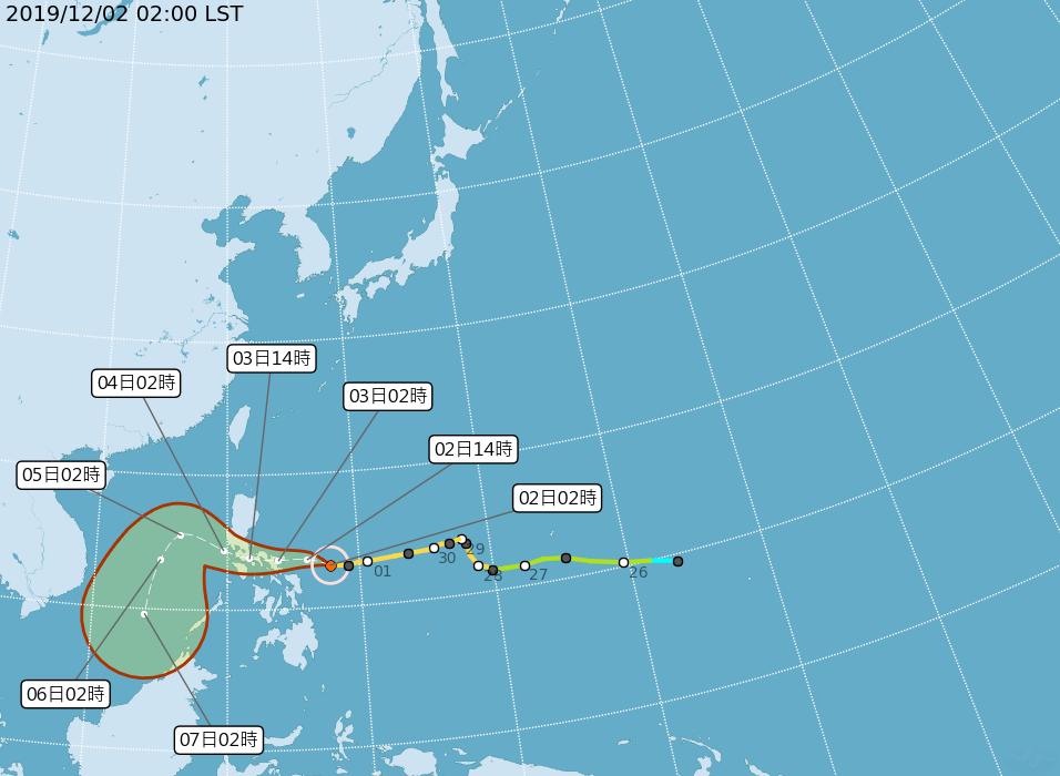 北冕颱風水氣將影響台灣天氣。（圖／中央氣象局）