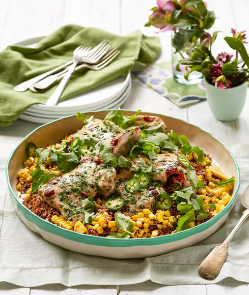 Chicken, corn and quinoa salad