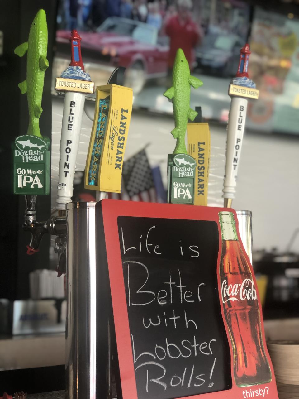 Beer taps and a sign at DJ's Clam Shack (Credit: Anthony Gentile)