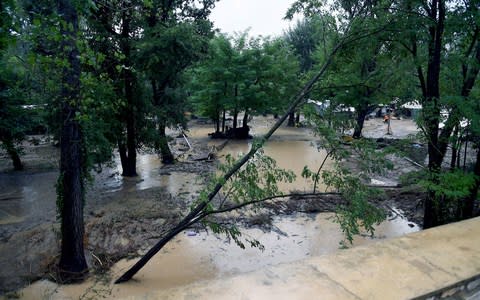 One man is missing following the floods, which caused power outages - Credit: GETTY