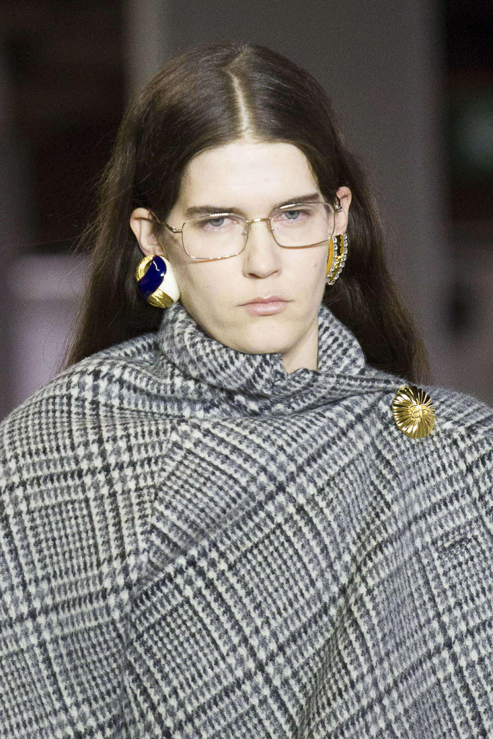 <p>Square frames were huge in the '90s and there has been a resent surge of this shape. <span>Balenciaga</span> presented a fresh metal pair that, oddly enough, also feel a bit futuristic.</p><p>Buy it <a rel="nofollow noopener" href="https://click.linksynergy.com/fs-bin/click?id=93xLBvPhAeE&subid=0&offerid=542834.1&type=10&tmpid=5459&RD_PARM1=http%253A%252F%252Fwww.bergdorfgoodman.com%252FTOM-FORD-Two-Tone-Square-Optical-Frames-Champagne%252Fprod120410041___%252Fp.prod&u1=IS%2CFAS%2CGAL%2CTryTheseOpticalEyewearTrendsStraightfromtheRunway%2Clwilliams0264%2C201801%2CT" target="_blank" data-ylk="slk:here;elm:context_link;itc:0;sec:content-canvas" class="link ">here</a> for $405.</p>