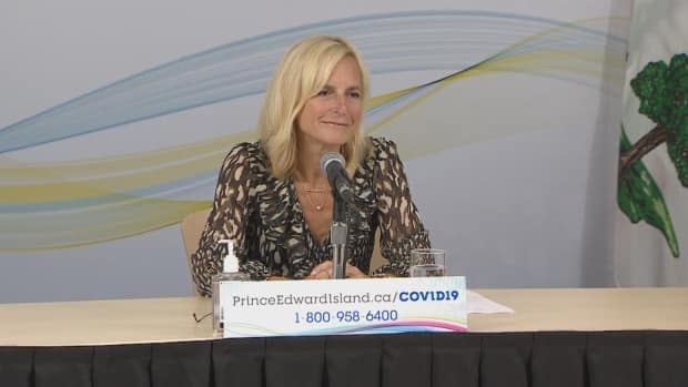 Dr. Heather Morrison speaks at a COVID-19 briefing on Sept. 15, 2021. (CBC - image credit)