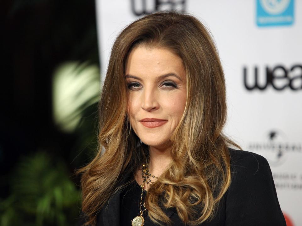 Lisa Marie Presley in a black jacket