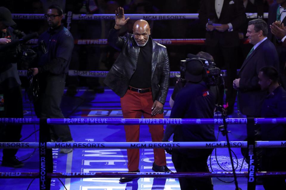Mike Tyson in the ring.
