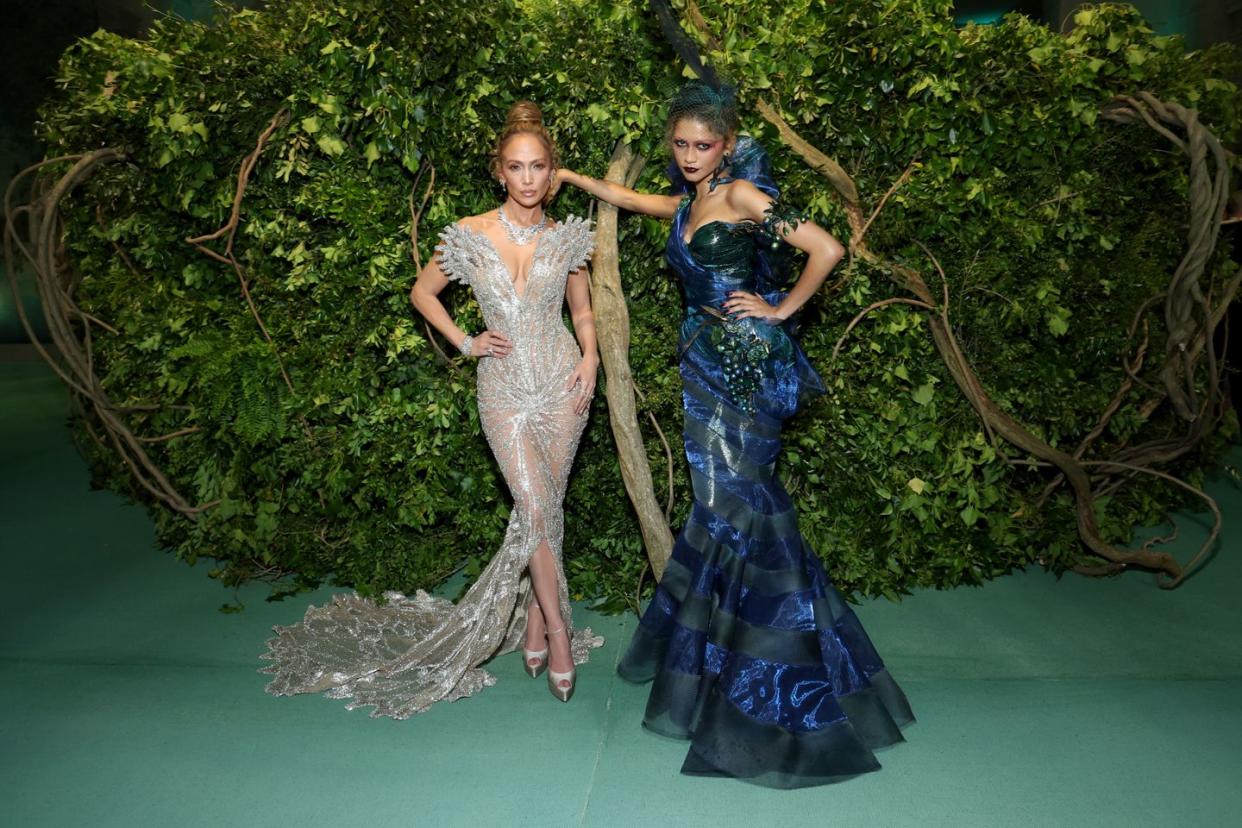 jennifer lopez and zendaya attend the 2024 met gala