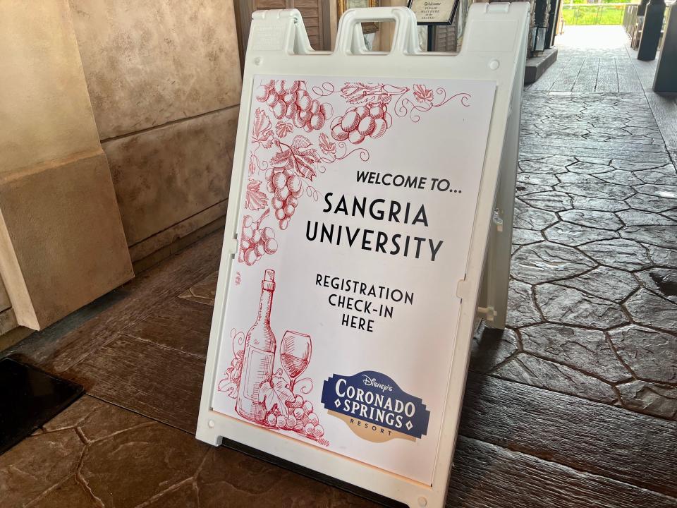 Welcome sign for Sangria University.