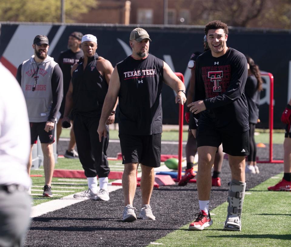 Texas Tech tight end Jalin Conyers missed spring practice with a broken foot. Conyers is one of a few key Red Raiders expected to be back working out this summer before preseason practice begins.
