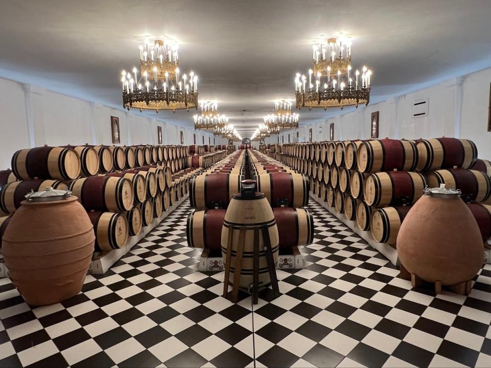 The grand maturing room at Chateau Pape Clement (Jane Knight)