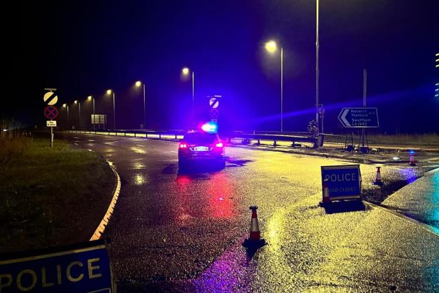 A11 closed for 12 hours overnight as two injured in serious crash