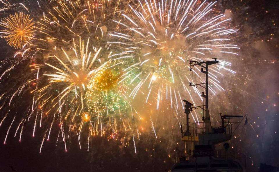 Fireworks over Cape Town’s V&A Waterfront.